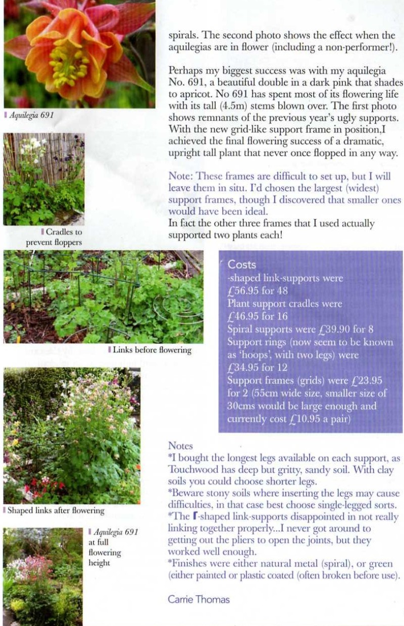 Plant Heritage magazine feature article aquilegia plant supports